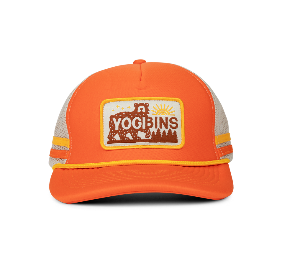 Blaze Orange Side Stripes Mesh Hats