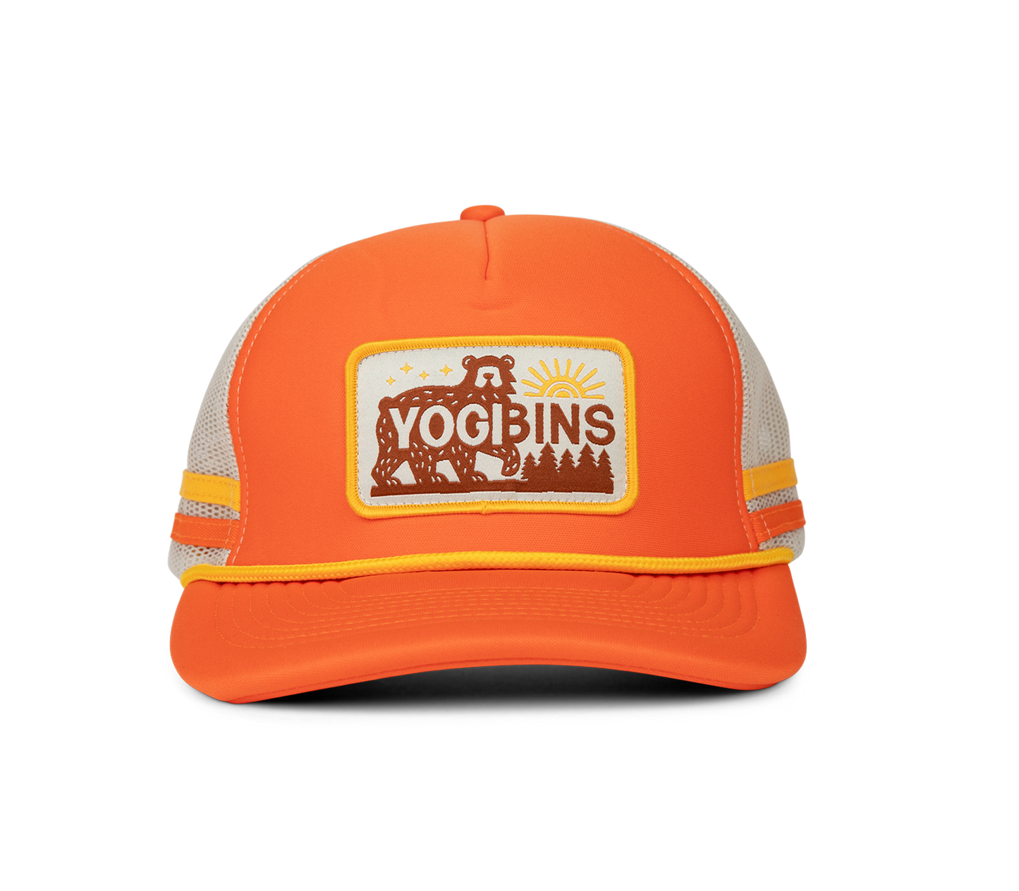 Blaze Orange Side Stripes Mesh Hats
