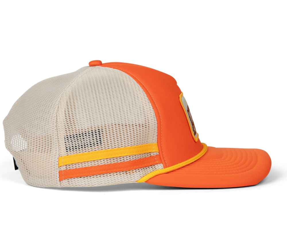 Blaze Orange Side Stripes Mesh Hats