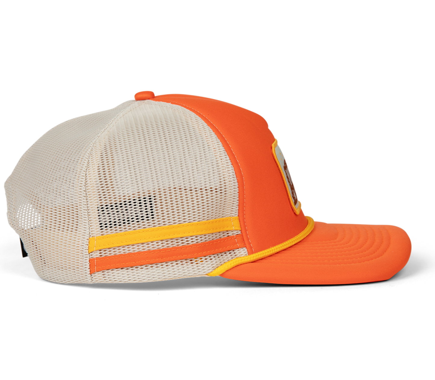 Blaze Orange Side Stripes Mesh Hats