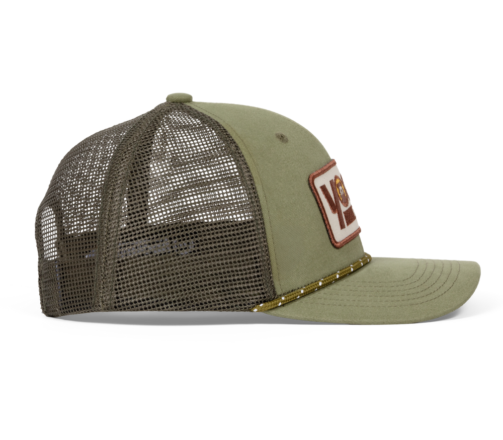 Three Striped Olive Trucker Hat