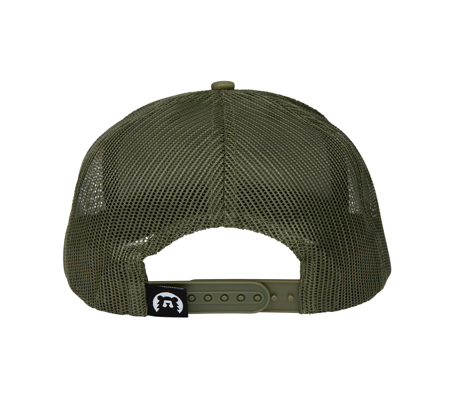 Three Striped Olive Trucker Hat