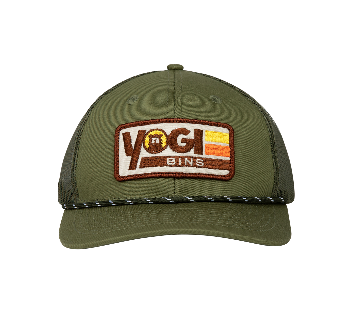 Three Striped Olive Trucker Hat