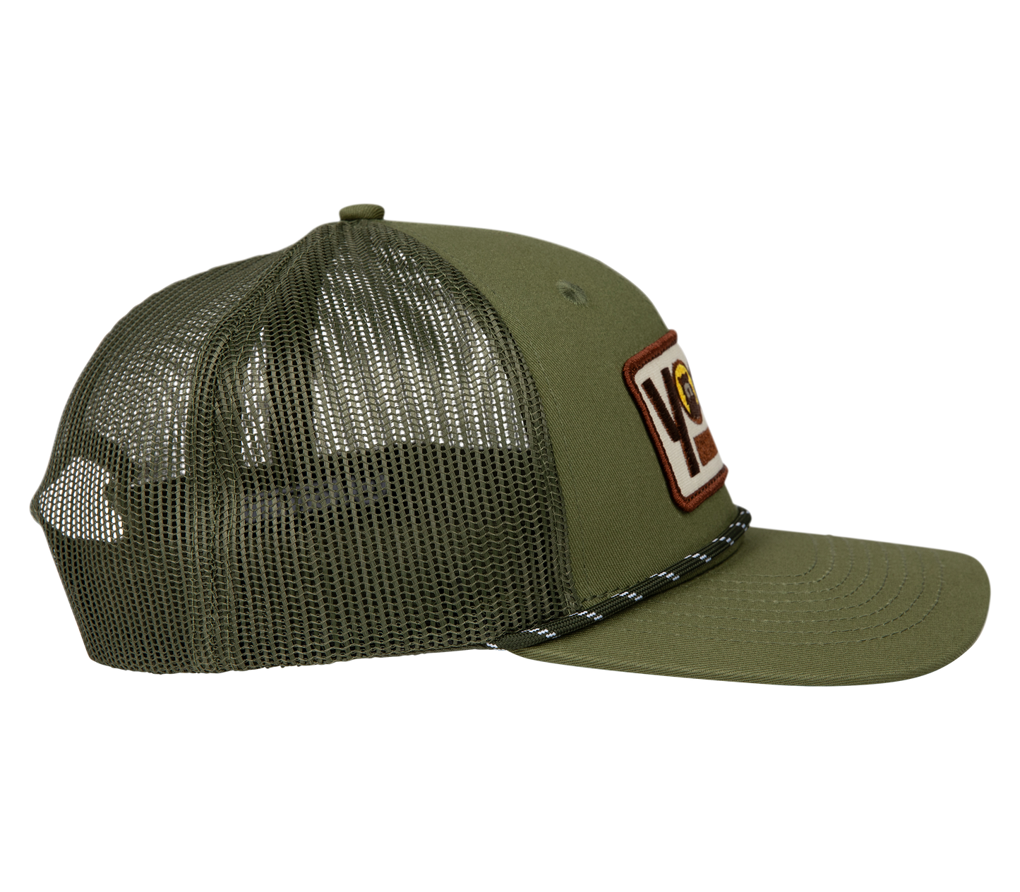 Three Striped Olive Trucker Hat
